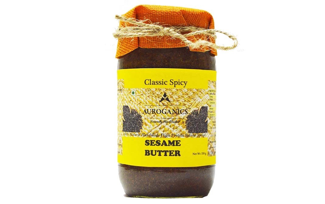 Auroganics Classic Spicy Sesame Butter    Glass Jar  350 grams